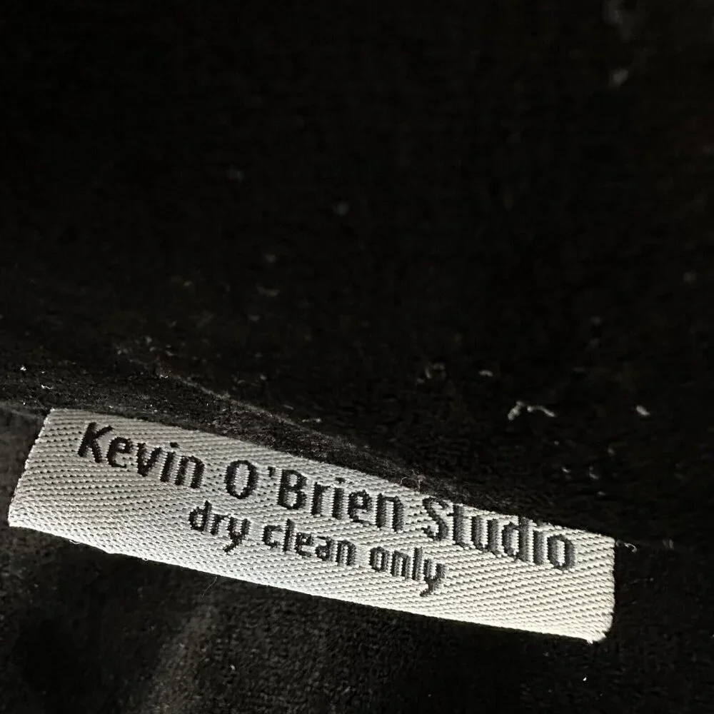 Kevin O'Brien Studio Infinity Loop Scarf Velveteen‎ Black Gray Blue Silk Soft